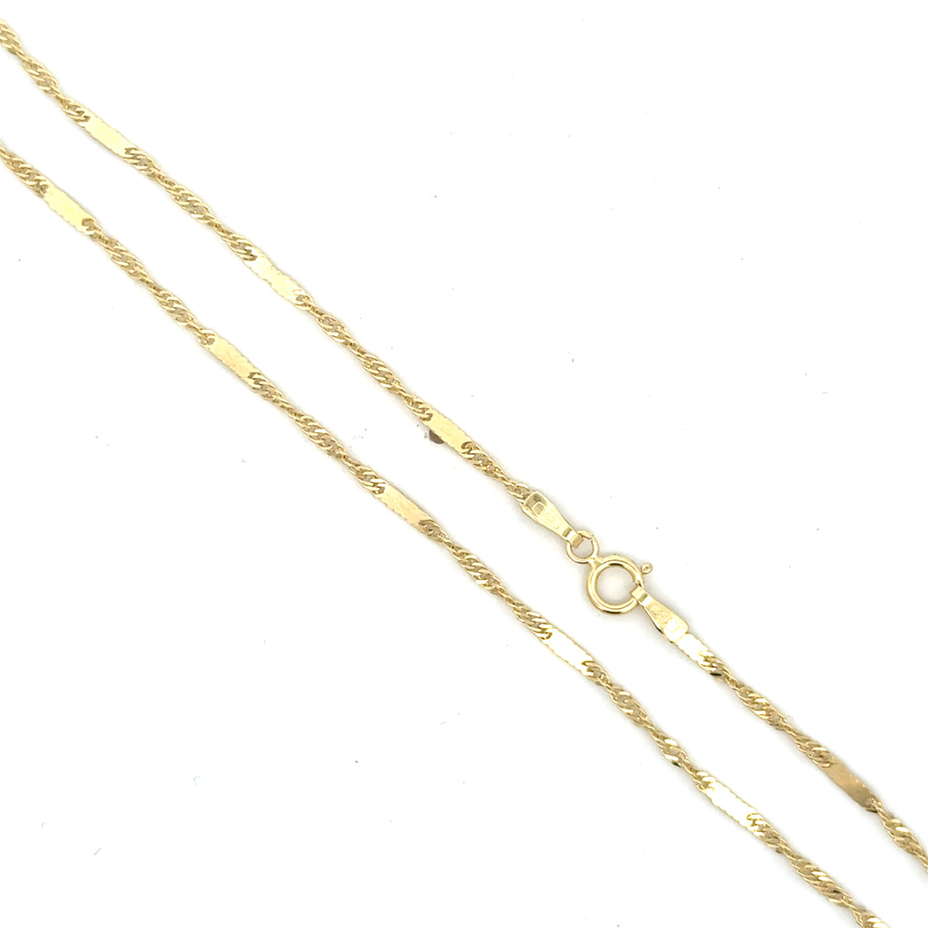 Žluté zlato náramek na nohu ozdobný 26cm